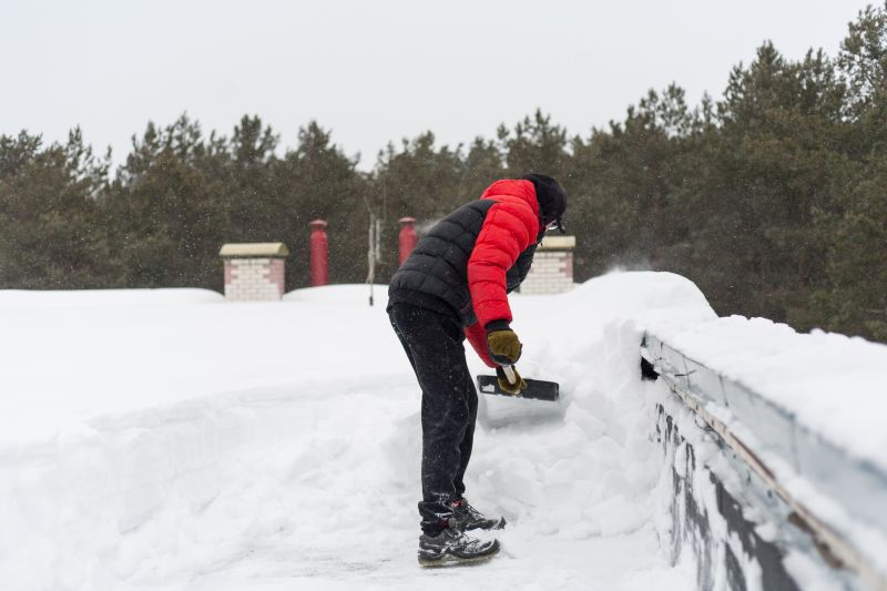 Finished Asphalt Roof with Snow